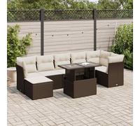 vidaXL Set Divani da Giardino 8 pz con Cuscini Marrone in Polyrattan