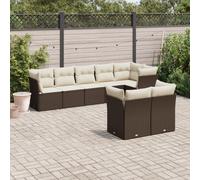 vidaXL Set Divani da Giardino 8 pz con Cuscini Marrone in Polyrattan