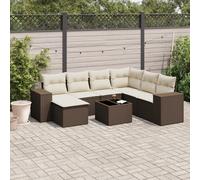 vidaXL Set Divani da Giardino 8 pz con Cuscini Marrone in Polyrattan