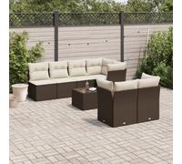 DIVANI DA GIARDINO VIDAXL 8 pz con Cuscini Marrone in Polyrattan - 3249142