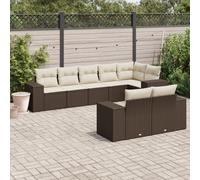vidaXL Set Divani da Giardino 8 pz con Cuscini Marrone in Polyrattan