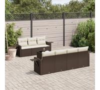vidaXL Set Divani da Giardino 8 pz con Cuscini Marrone in Polyrattan