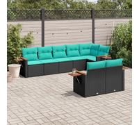 DIVANI DA GIARDINO VIDAXL con Cuscini 8 pz Nero in Polyrattan - 3226988