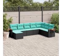 DIVANI DA GIARDINO VIDAXL con Cuscini 8 pz Nero in Polyrattan - 3227086