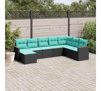 vidaXL Set Divani da Giardino 8 pz con Cuscini Nero in Polyrattan