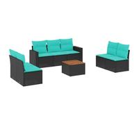 vidaXL Set Divani da Giardino 8 pz con Cuscini Nero in Polyrattan