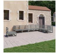 VIDAXL - Set Divani Da Giardino 8 Pz Grigi In Legno Massello Di Pino