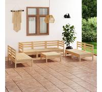 vidaXL Set Divani da Giardino 8 pz in Legno Massello di Pino