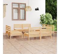 VidaXL Set Divani da Giardino 8 pz in Legno Massello di Pino