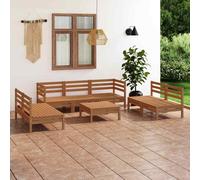 VidaXL Set Divani da Giardino 8 pz Miele in Legno Massello di Pino