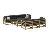 vidaXL Set Divani da Giardino 8pz con Cuscini Legno Impregnato di Pino