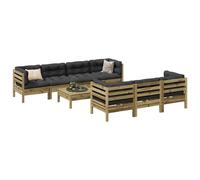 vidaXL Set Divani da Giardino 8pz con Cuscini Legno Impregnato di Pino