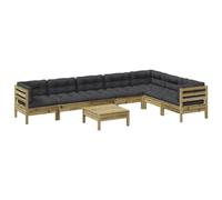 vidaXL Set Divani da Giardino 8pz con Cuscini Legno Impregnato di Pino, Set arredo da Giardino, Set in Legno da Giardino, Set Divano