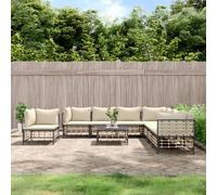 vidaXL Set Divani da Giardino 9 pz con Cuscini Antracite in Polyrattan