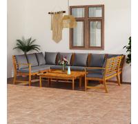 vidaXL Set Divani da Giardino 9 pz con Cuscini in Massello di Acacia