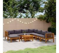 vidaXL Set Divani da Giardino 9 pz con Cuscini in Massello di Acacia