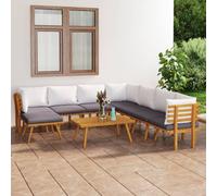 vidaXL Set Divani da Giardino 9 pz con Cuscini in Massello di Acacia