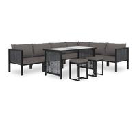 VIDAXL - Set Divani da Giardino 9 pz con Cuscini in Polyrattan Antracite