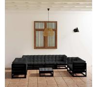 vidaXL Set Divani da Giardino 9 pz con Cuscini Legno Massello di Pino