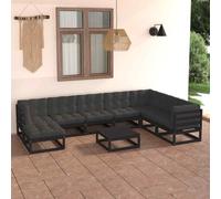 vidaXL Set Divani da Giardino 9 pz con Cuscini Legno Massello di Pino