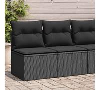 vidaXL Set Divani da Giardino con Cuscini 2 pz Nero Polyrattan Acacia
