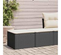 vidaXL Set Divani da Giardino con Cuscini 2 pz Nero Polyrattan Acacia
