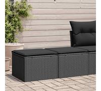 vidaXL Set Divani da Giardino con Cuscini 2 pz Nero Polyrattan Acacia