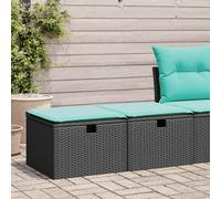 vidaXL Set Divani da Giardino con Cuscini 2 pz Nero Polyrattan Acacia, set divano da patio, set divano in rattan PE, set arredo da giardino