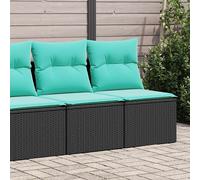vidaXL Set Divani da Giardino con Cuscini 2 pz Nero Polyrattan Acacia