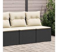 vidaXL Set Divani Giardino 4 pz con Cuscini Nero in Polyrattan Acacia, Set Divano da Patio, Set Divano in Rattan PE, Set arredo da Giardino