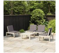 VIDAXL - Set Divani Da Giardino Con Cuscini 4 Pz In Plastica Bianco