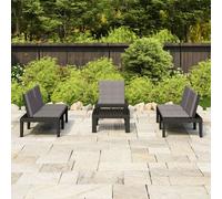 vidaXL Set Divani da Giardino con Cuscini 4 pz in Plastica Grigio