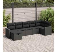 DIVANI DA GIARDINO VIDAXL con Cuscini 7 pz Nero Polyrattan - 3325401