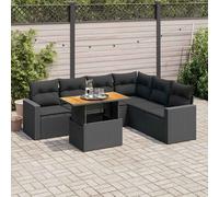 DIVANI DA GIARDINO VIDAXL con Cuscini 7 pz Nero Polyrattan - 3327044