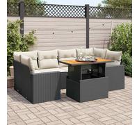 DIVANI DA GIARDINO VIDAXL con Cuscini 7 pz Nero Polyrattan - 3327003