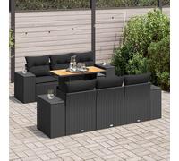 DIVANI DA GIARDINO VIDAXL con Cuscini 7 pz Nero Polyrattan - 3327331