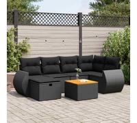 DIVANI DA GIARDINO VIDAXL con Cuscini 7 pz Nero Polyrattan - 3325842