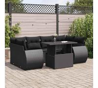 DIVANI DA GIARDINO VIDAXL con Cuscini 7 pz Nero Polyrattan - 3326586