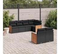 DIVANI DA GIARDINO VIDAXL con Cuscini 7 pz Nero Polyrattan - 3227819