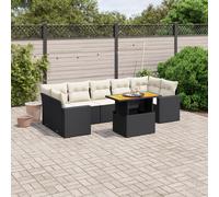 vidaXL Set Divani da Giardino con Cuscini 8 pz Nero in Polyrattan