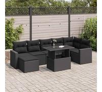 DIVANI DA GIARDINO VIDAXL con Cuscini 8 pz Nero in Polyrattan - 3326356