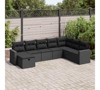 DIVANI DA GIARDINO VIDAXL con Cuscini 8 pz Nero in Polyrattan - 3325431
