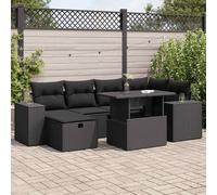 vidaXL Set Divani da Giardino con Cuscini 8 pz Nero in Polyrattan
