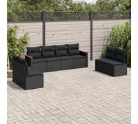 vidaXL Set Divani da Giardino con Cuscini 8 pz Nero in Polyrattan