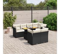vidaXL Set Divani da Giardino con Cuscini 8 pz Nero in Polyrattan