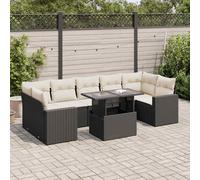 DIVANI DA GIARDINO VIDAXL con Cuscini 8 pz Nero in Polyrattan - 3326277