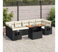 vidaXL Set Divani da Giardino con Cuscini 8 pz Nero in Polyrattan
