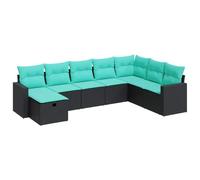 vidaXL Set Divani da Giardino con Cuscini 8 pz Nero in Polyrattan