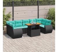 vidaXL Set Divani da Giardino con Cuscini 8 pz Nero in Polyrattan, set di salotti da giardino, divano per giardino, set di divani ad angolo da esterno