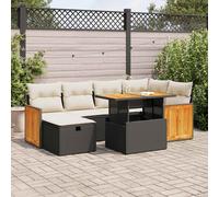 vidaXL Set Divani da Giardino con Cuscini 8 pz Nero in Polyrattan